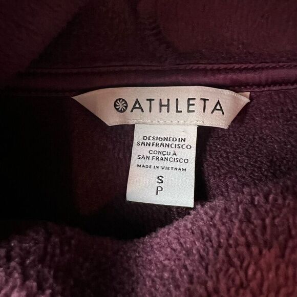 Athleta Sweater Womens Size Small Cozy Karma Funnel Neck Sweatshirt Burgundy - Picture 3 of 9